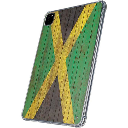 Jamaican Flag Dark Wood iPad Pro 11in (2024) Clear Case